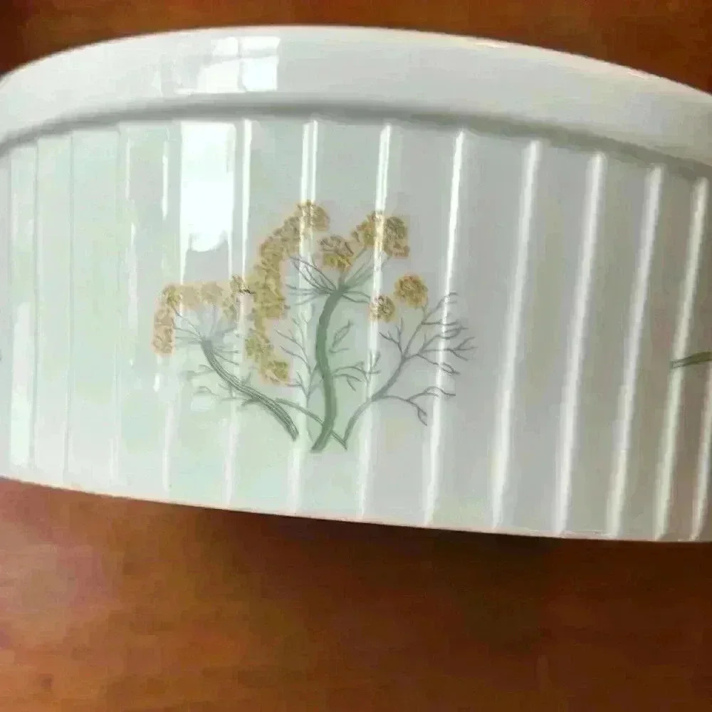 Shafford Herbs And Spices Oven To Table Porcelain Souffle Dish Vintage 1980's - Picture 5 of 8